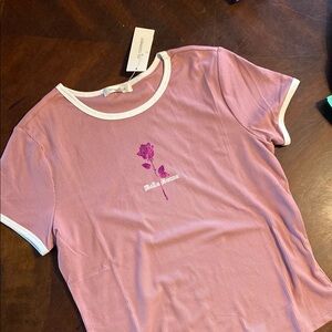 Pink Striped Short Sleeve Tee